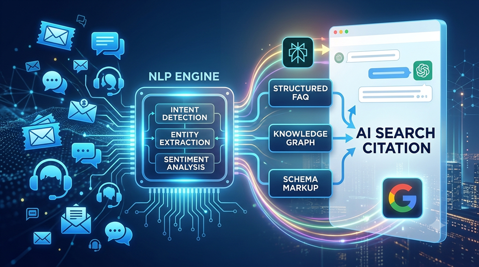 From Support Tickets to Search Rankings: How Natural Language Processing in Customer Service Logs Feed Your Generative Search Visibility